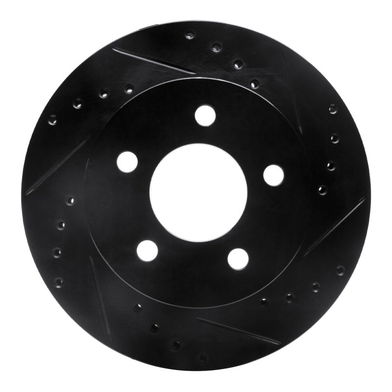 R1 Concepts R1 91-94 Ford Crown Victoria Front Right Drilled & Slotted Black Brake Rotor