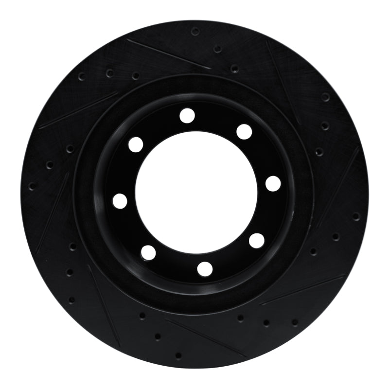 R1 Concepts R1 80-93 Dodge W250 Front Left Drilled & Slotted Black Brake Rotor