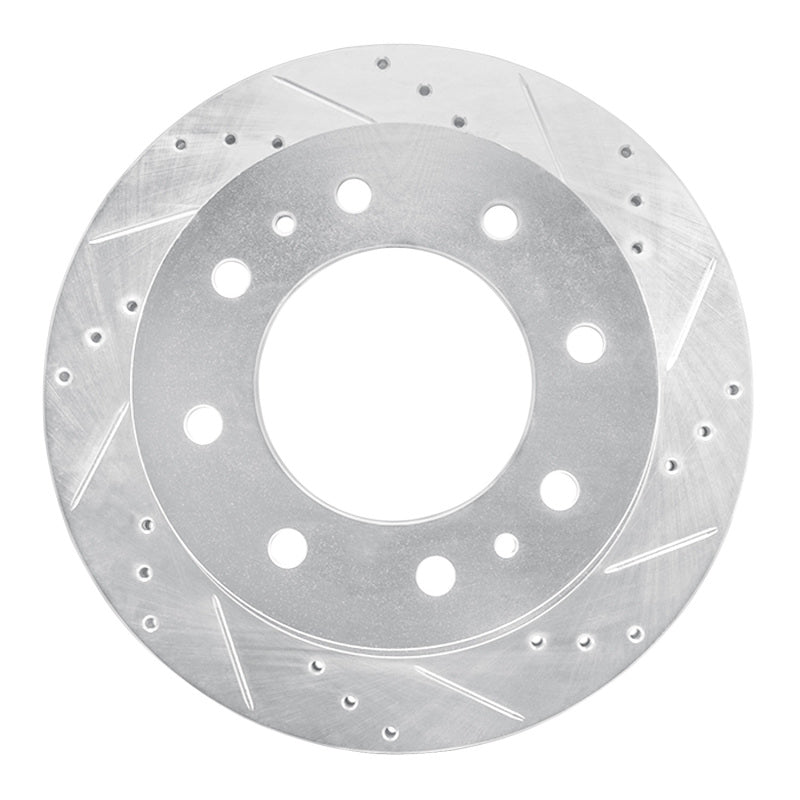 R1 Concepts R1 11-25 Chevrolet Suburban 3500 HD Rear Right Drilled & Slotted Silver Brake Rotor