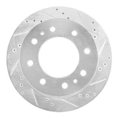 R1 Concepts R1 11-25 Chevrolet Suburban 3500 HD Rear Right Drilled & Slotted Silver Brake Rotor