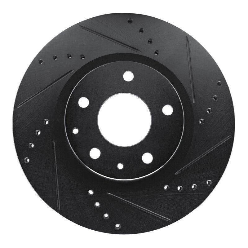 R1 Concepts R1 19-25 Mazda CX-30 Front Right Drilled & Slotted Black Brake Rotor