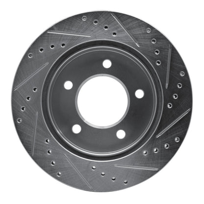 R1 Concepts R1 97-04 Ford F-150 4WD Front Left Drilled & Slotted Silver Brake Rotor