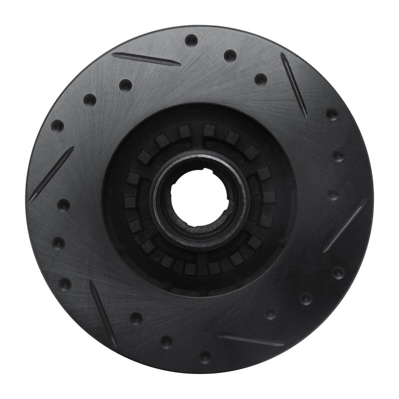R1 Concepts R1 84-85 Mazda RX-7 Front Left Drilled & Slotted Black Brake Rotor