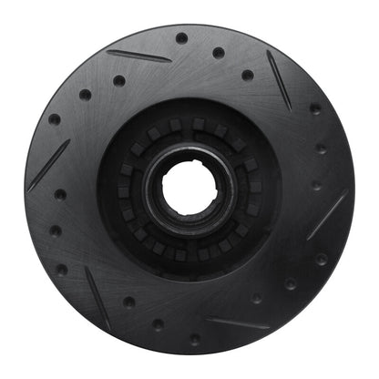 R1 Concepts R1 84-85 Mazda RX-7 Front Left Drilled & Slotted Black Brake Rotor