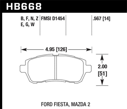 Hawk Performance Hawk 11-19 Ford Fiesta 1.6L S OE Incl.Clips Front ER-1 Brake Pads