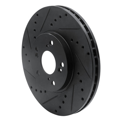 R1 Concepts R1 04-14 Acura TSX Front Left Drilled & Slotted Black Brake Rotor