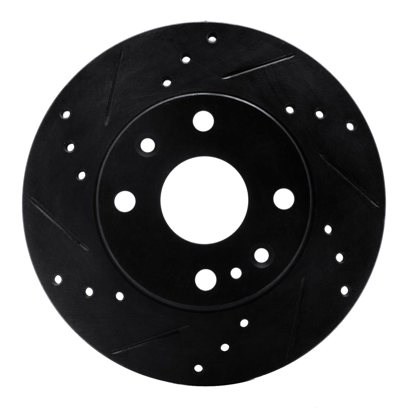 R1 Concepts R1 94-97 Ford Aspire Front Left Drilled & Slotted Black Brake Rotor