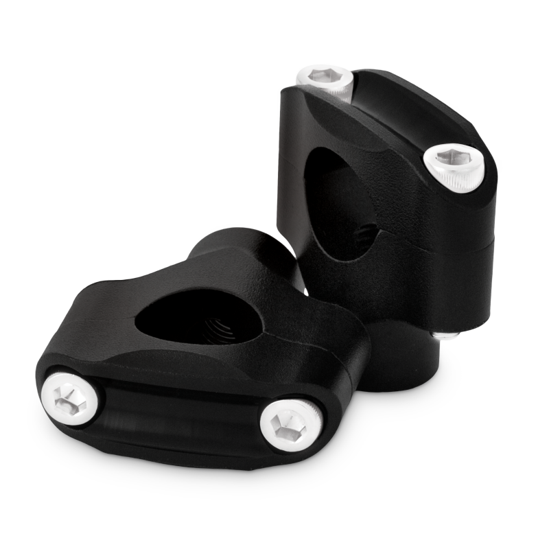 Burly Brand Reaper Riser Clamp 2-Bolt 1-1/2in Tall for 1in Bar, Set - Texture Black