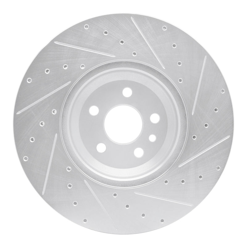 R1 Concepts R1 20-25 Jaguar E-Pace Front Left Drilled & Slotted Silver Brake Rotor