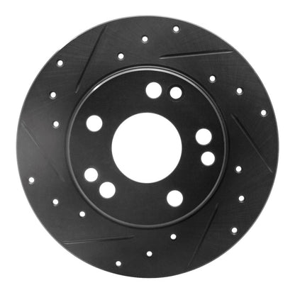 R1 Concepts R1 83-89 Mercedes-Benz 190D Front Left Drilled & Slotted Black Brake Rotor