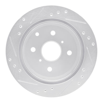 R1 Concepts R1 82-85 Toyota Celica Rear Right Drilled & Slotted Silver Brake Rotor
