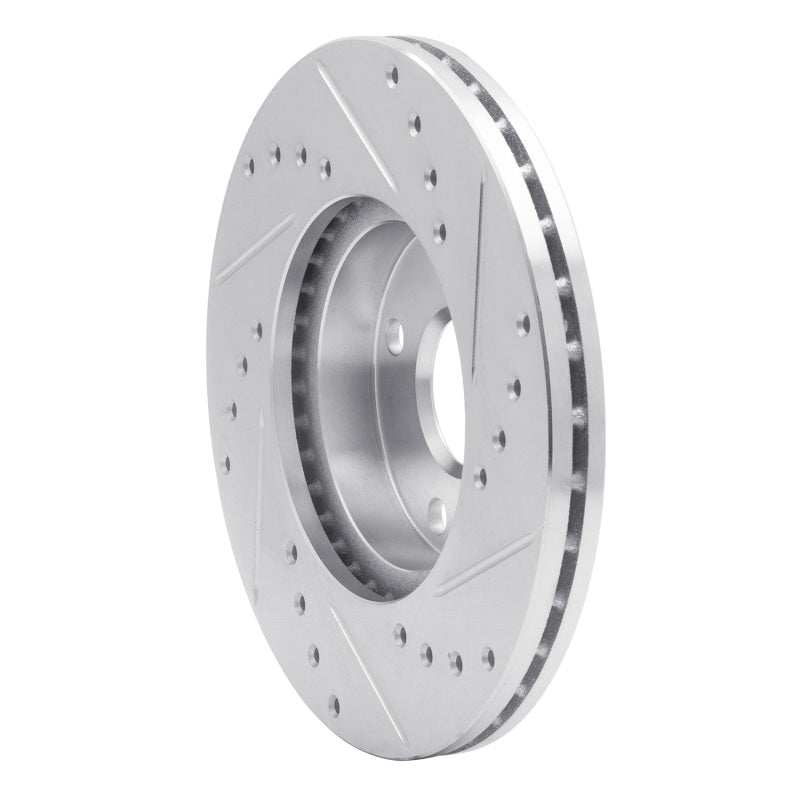 R1 Concepts R1 1990-2003 Ford Escort Front Left Drilled & Slotted Silver Brake Rotor