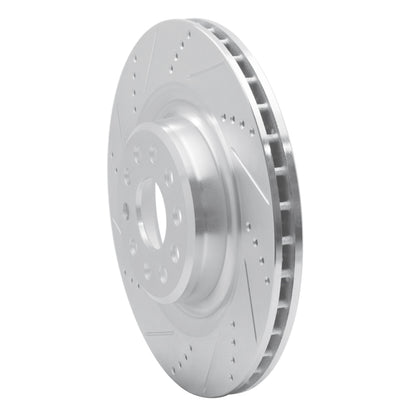 R1 Concepts R1 12-21 Tesla Model S Rear Left Drilled & Slotted Silver Brake Rotor
