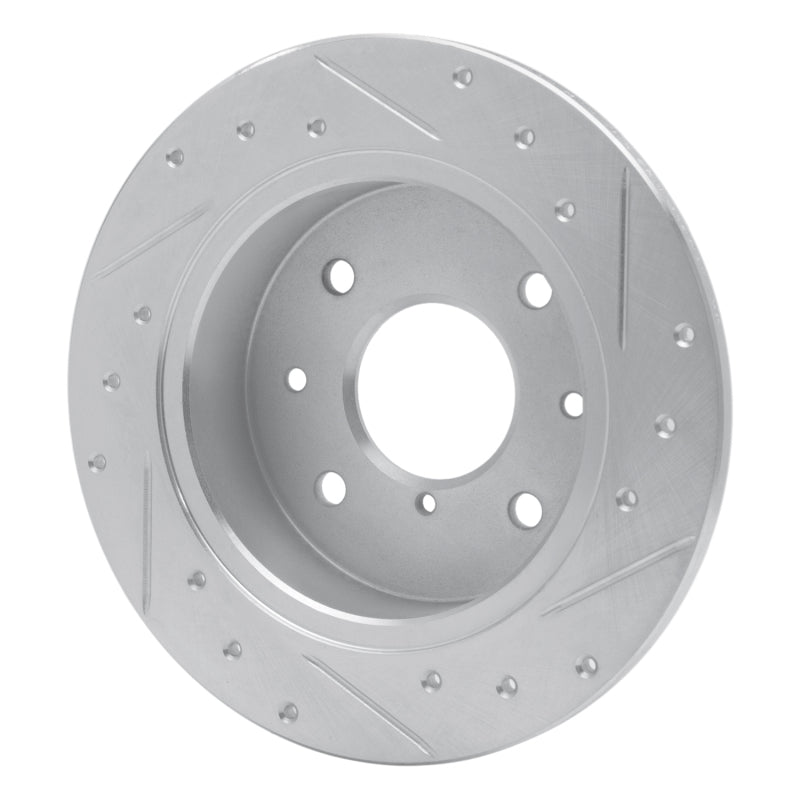 R1 Concepts R1 86-88 Mazda RX-7 Rear Left Drilled & Slotted Silver Brake Rotor
