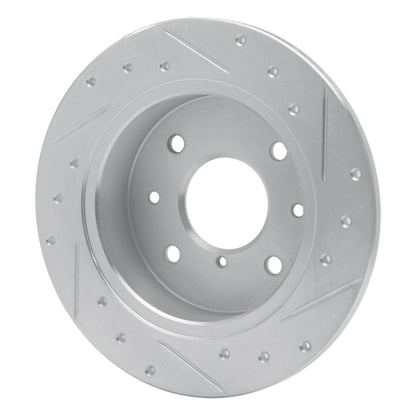 R1 Concepts R1 86-88 Mazda RX-7 Rear Left Drilled & Slotted Silver Brake Rotor