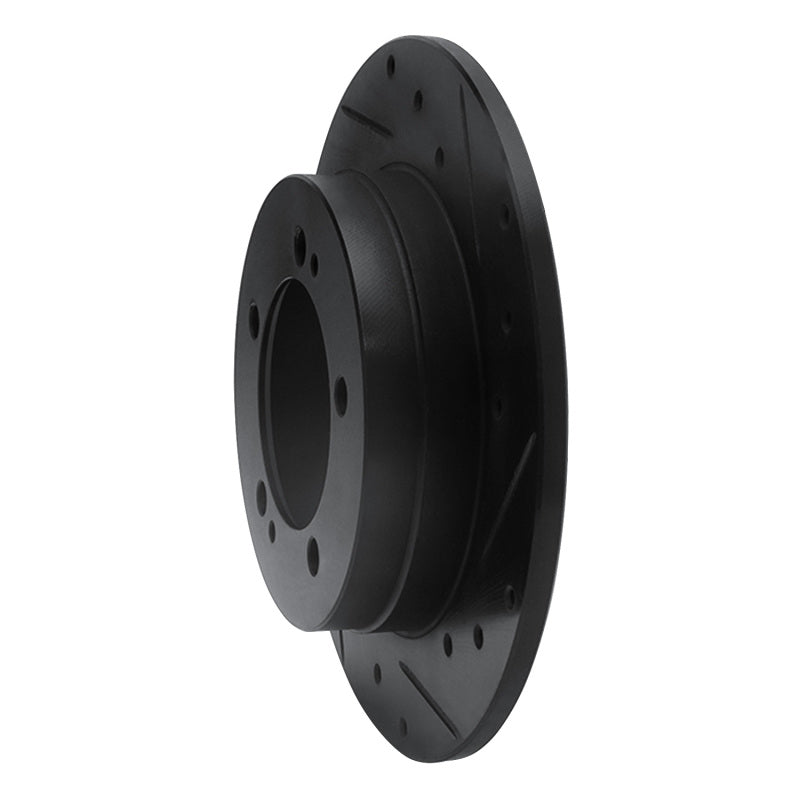R1 Concepts R1 90-94 Eagle TALON Rear Right Drilled & Slotted Black Brake Rotor