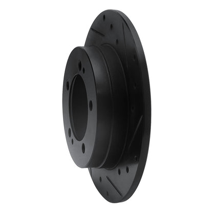R1 Concepts R1 90-94 Eagle TALON Rear Right Drilled & Slotted Black Brake Rotor