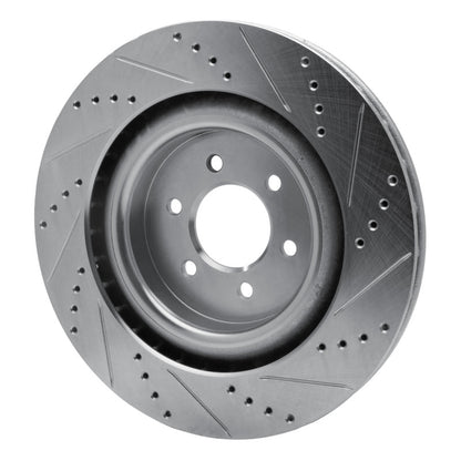 R1 Concepts R1 03-17 Dodge Viper Rear Left Drilled & Slotted Silver Brake Rotor