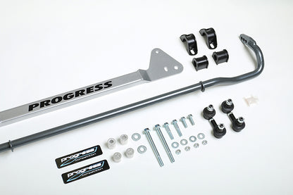 Progress Technology Progress Tech 92-95 Honda Civic Rear Sway Bar (22mm - Adjustable) Incl Bar Brace and Adj End Links