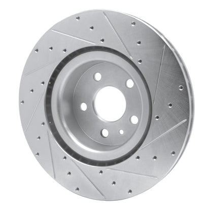 R1 Concepts R1 12-21 Tesla Model S Front Left Drilled & Slotted Silver Brake Rotor