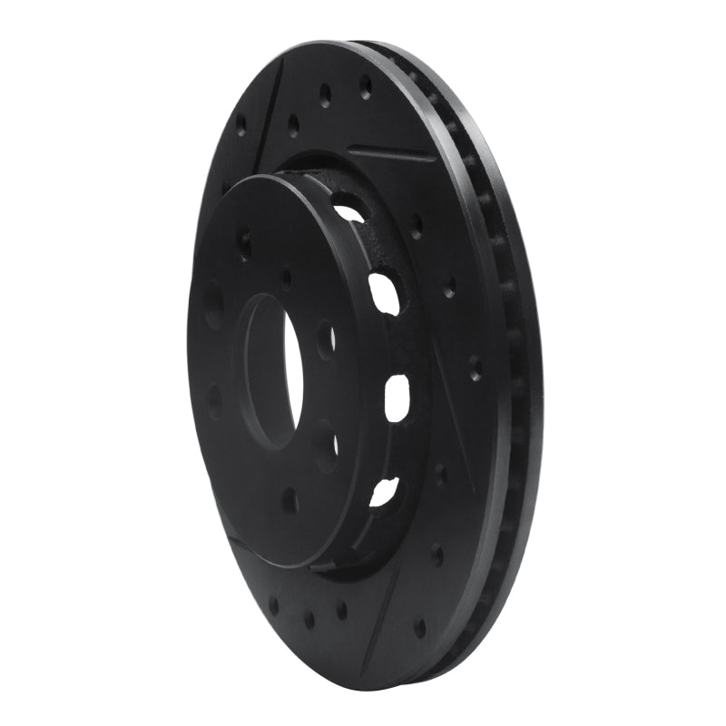 R1 Concepts R1 94-00 Kia Sephia Front Left Drilled & Slotted Black Brake Rotor