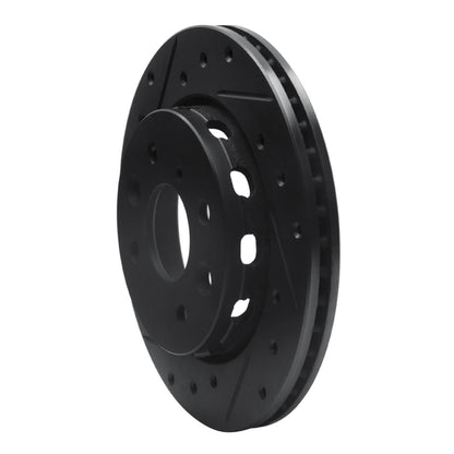R1 Concepts R1 94-00 Kia Sephia Front Left Drilled & Slotted Black Brake Rotor