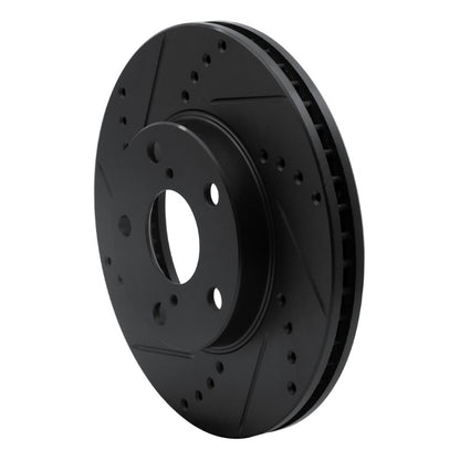 R1 Concepts R1 01-05 Toyota RAV4 Front Left Drilled & Slotted Black Brake Rotor