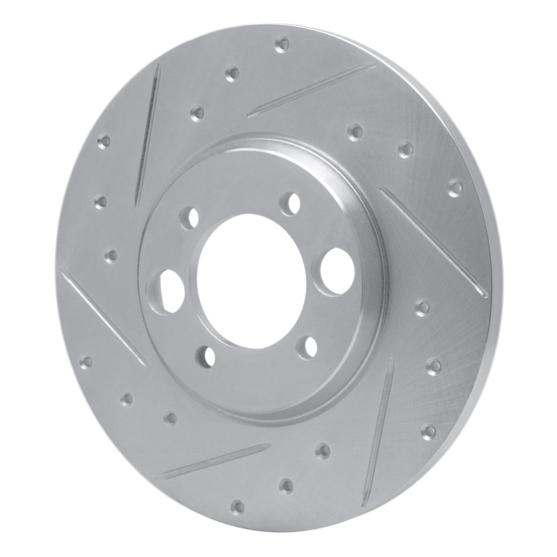 R1 Concepts R1 62-87 Jaguar XKE Rear Left Drilled & Slotted Silver Brake Rotor