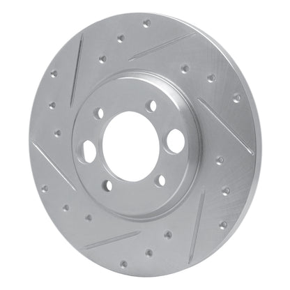 R1 Concepts R1 62-87 Jaguar XKE Rear Left Drilled & Slotted Silver Brake Rotor