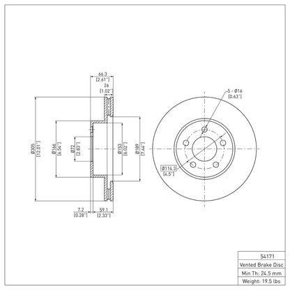 DFC 01-11 Ford Explorer Sport Front Brake Rotor