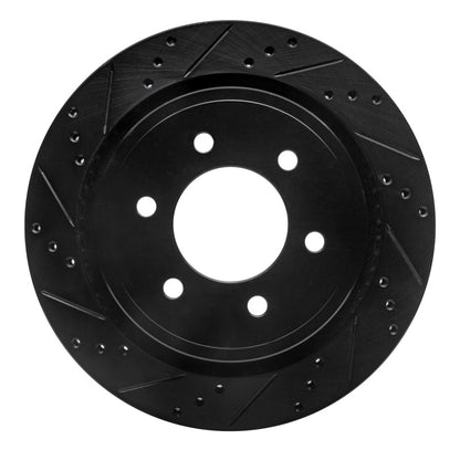 R1 Concepts R1 12-20 Ford F-150 4WD Rear Left Drilled & Slotted Black Brake Rotor