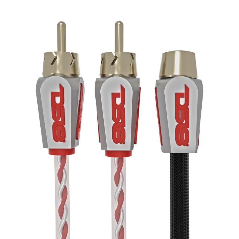 DS18 Level 3 RCA Wire Y Connector 1 Female to 2 Male Black