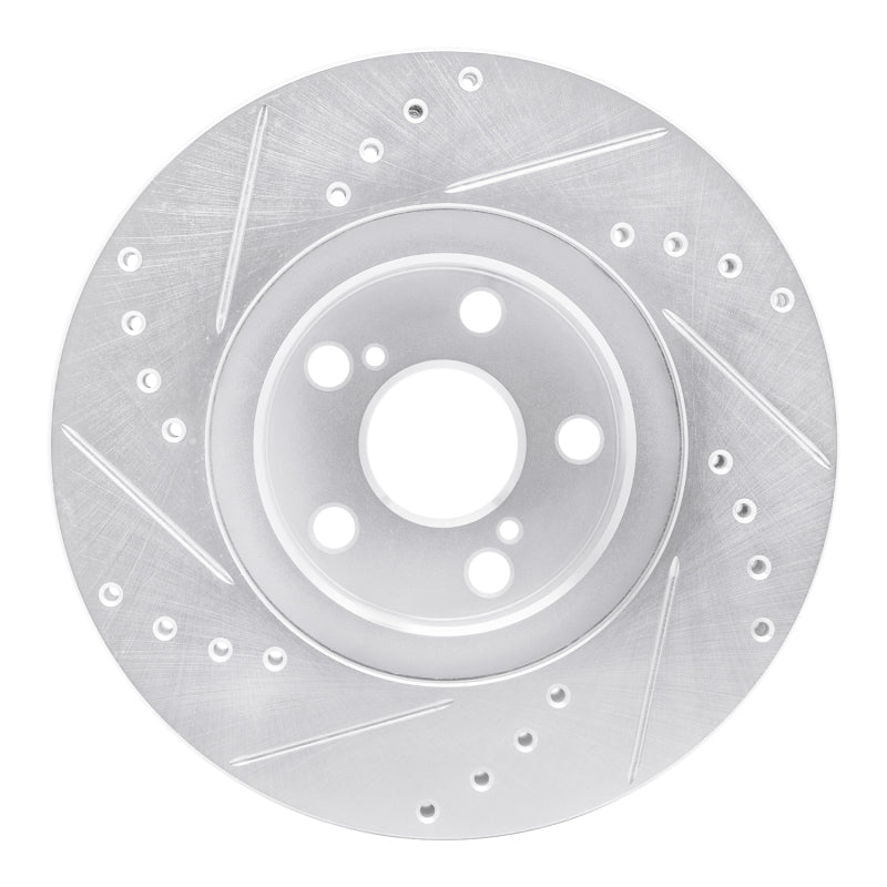 R1 Concepts R1 09-15 Toyota Corolla (Mexico) Front Right Drilled & Slotted Silver Brake Rotor