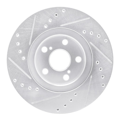 R1 Concepts R1 09-15 Toyota Corolla (Mexico) Front Right Drilled & Slotted Silver Brake Rotor