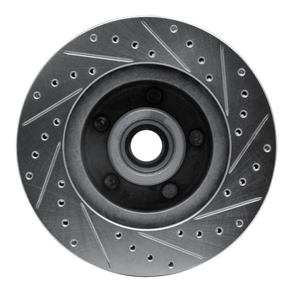 R1 Concepts R1 1974-1980 Ford Granada Front Left Drilled & Slotted Silver Brake Rotor