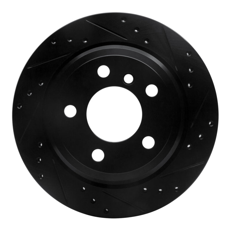 R1 Concepts R1 06-20 BMW 325XI Rear Right Drilled & Slotted Black Brake Rotor