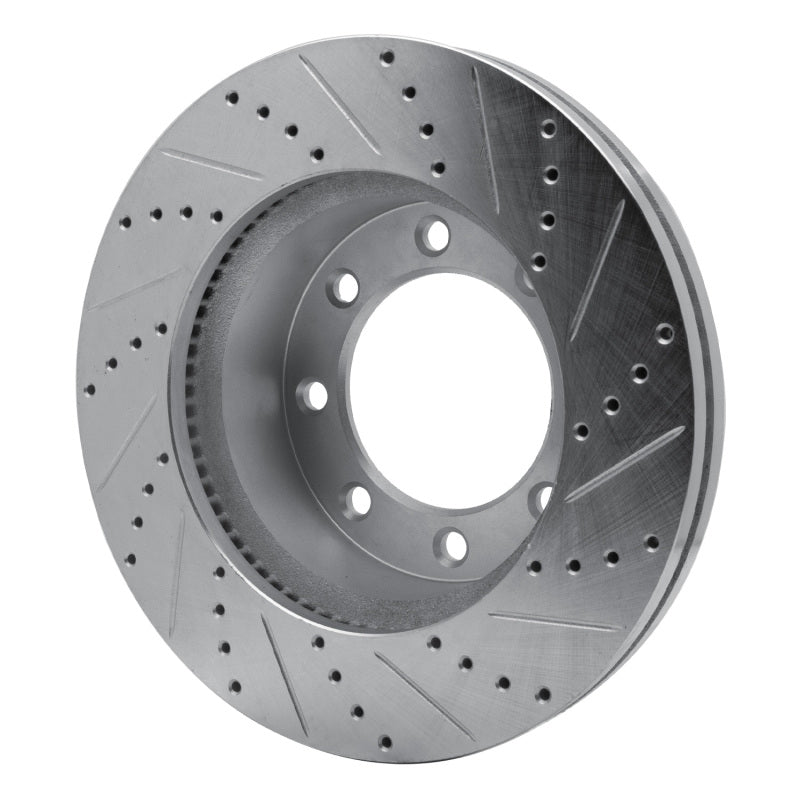 R1 Concepts R1 2012-2025 Ford F-350 Super Duty 4WD Front Left Drilled & Slotted Silver Brake Rotor
