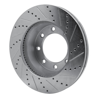 R1 Concepts R1 2012-2025 Ford F-350 Super Duty 4WD Front Left Drilled & Slotted Silver Brake Rotor