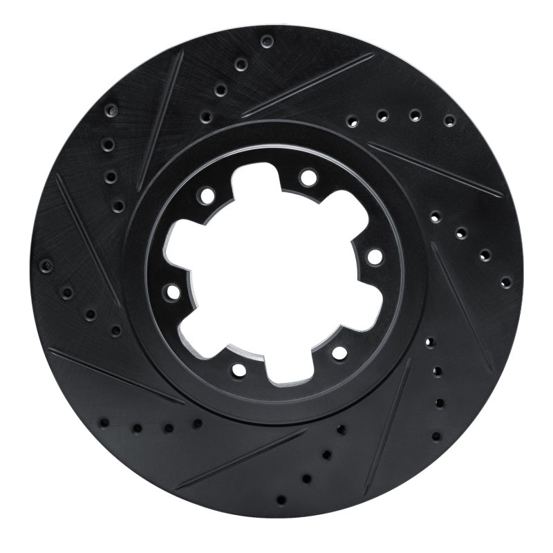 R1 Concepts R1 98-04 Infiniti QX4 Front Left Drilled & Slotted Black Brake Rotor