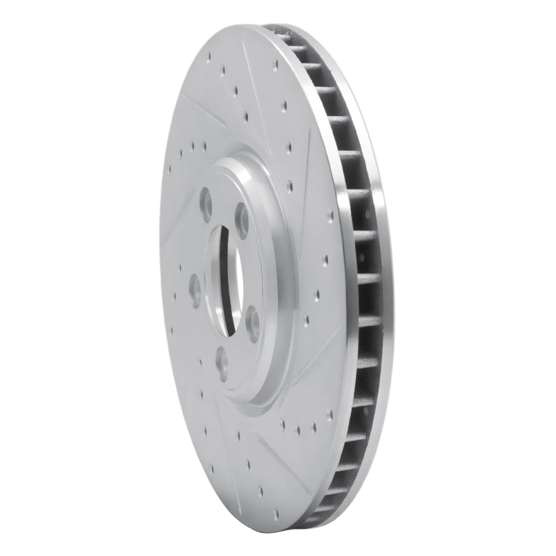 R1 Concepts R1 03-05 Jaguar VanDEN PLAS Front Right Drilled & Slotted Silver Brake Rotor