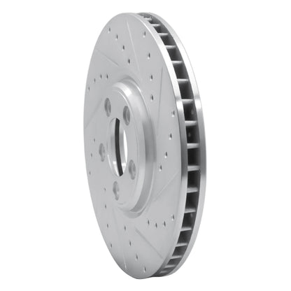 R1 Concepts R1 03-05 Jaguar VanDEN PLAS Front Right Drilled & Slotted Silver Brake Rotor