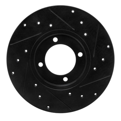 R1 Concepts R1 76-81 Toyota Celica Front Left Drilled & Slotted Black Brake Rotor
