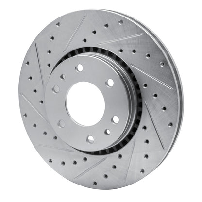R1 Concepts R1 02-09 Buick Rainier Front Left Drilled & Slotted Silver Brake Rotor