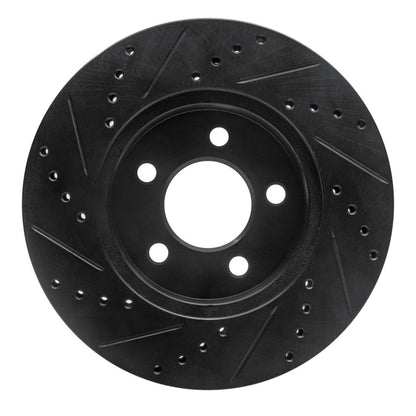 R1 Concepts R1 02-07 Jeep Liberty Front Right Drilled & Slotted Black Brake Rotor