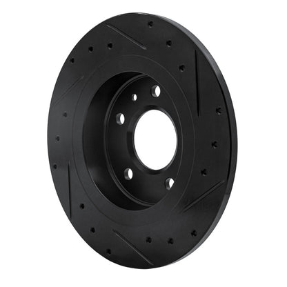 R1 Concepts R1 11-19 Buick Verano Rear Left Drilled & Slotted Black Brake Rotor
