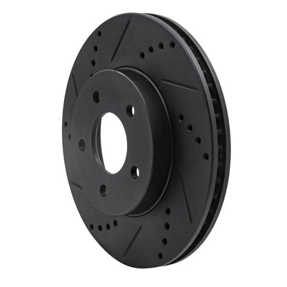 R1 Concepts R1 02-07 Chevrolet Equinox Front Left Drilled & Slotted Black Brake Rotor