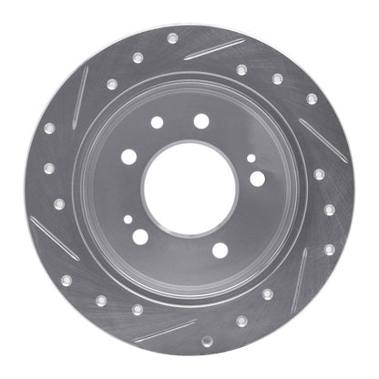 R1 Concepts R1 07-10 Hyundai Elantra Rear Right Drilled & Slotted Silver Brake Rotor