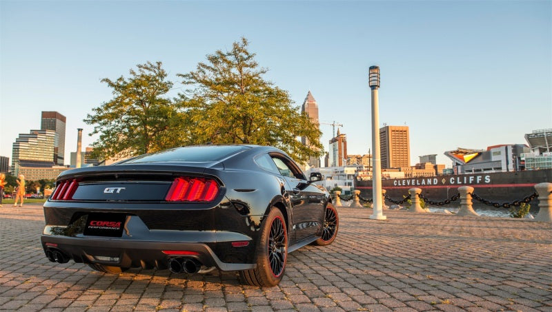 CORSA Performance Corsa 2015-2017 Ford Mustang GT 5.0 3in Cat Back Exhaust Black Quad Tips (Sport)