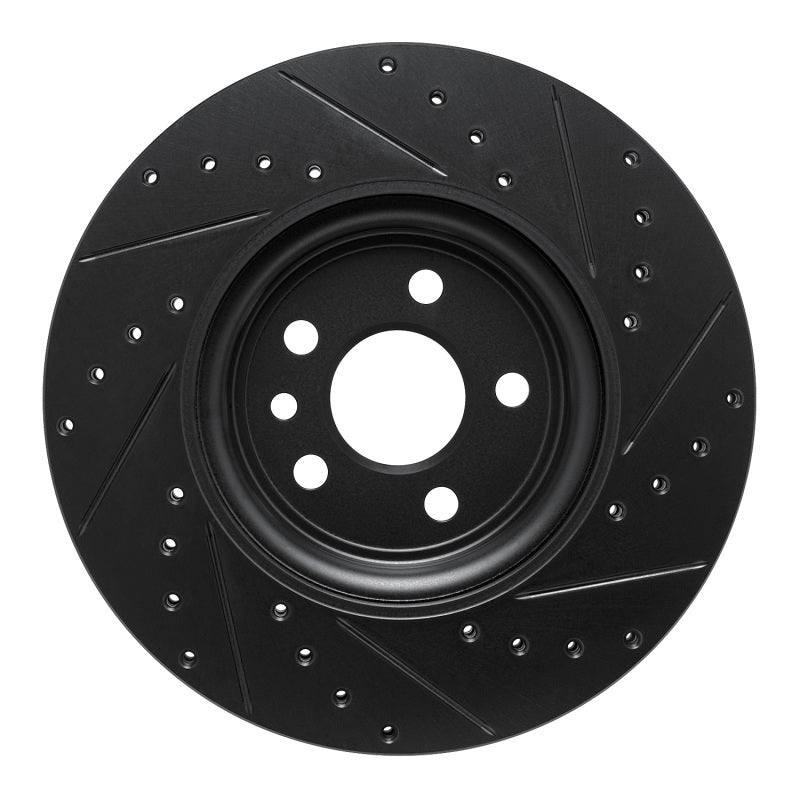R1 Concepts R1 17-19 Jaguar F-Pace Front Left Drilled & Slotted Black Brake Rotor