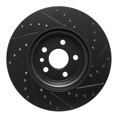 R1 Concepts R1 17-19 Jaguar F-Pace Front Left Drilled & Slotted Black Brake Rotor